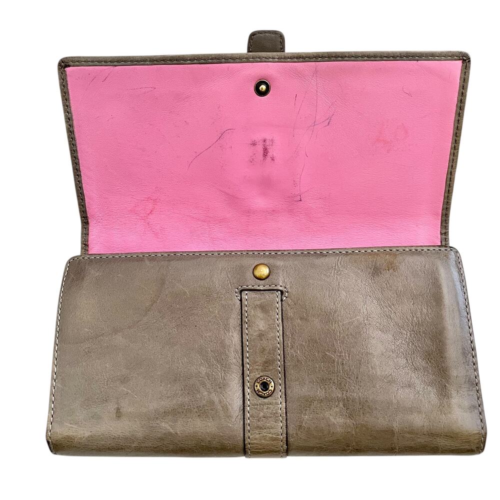 Coach Legacy Gray Garcia Leather Brass Buckle Long Slim Envelope Wallet #41832 - Picture 5 of 10